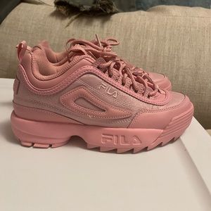 Pink fila platform sneaker